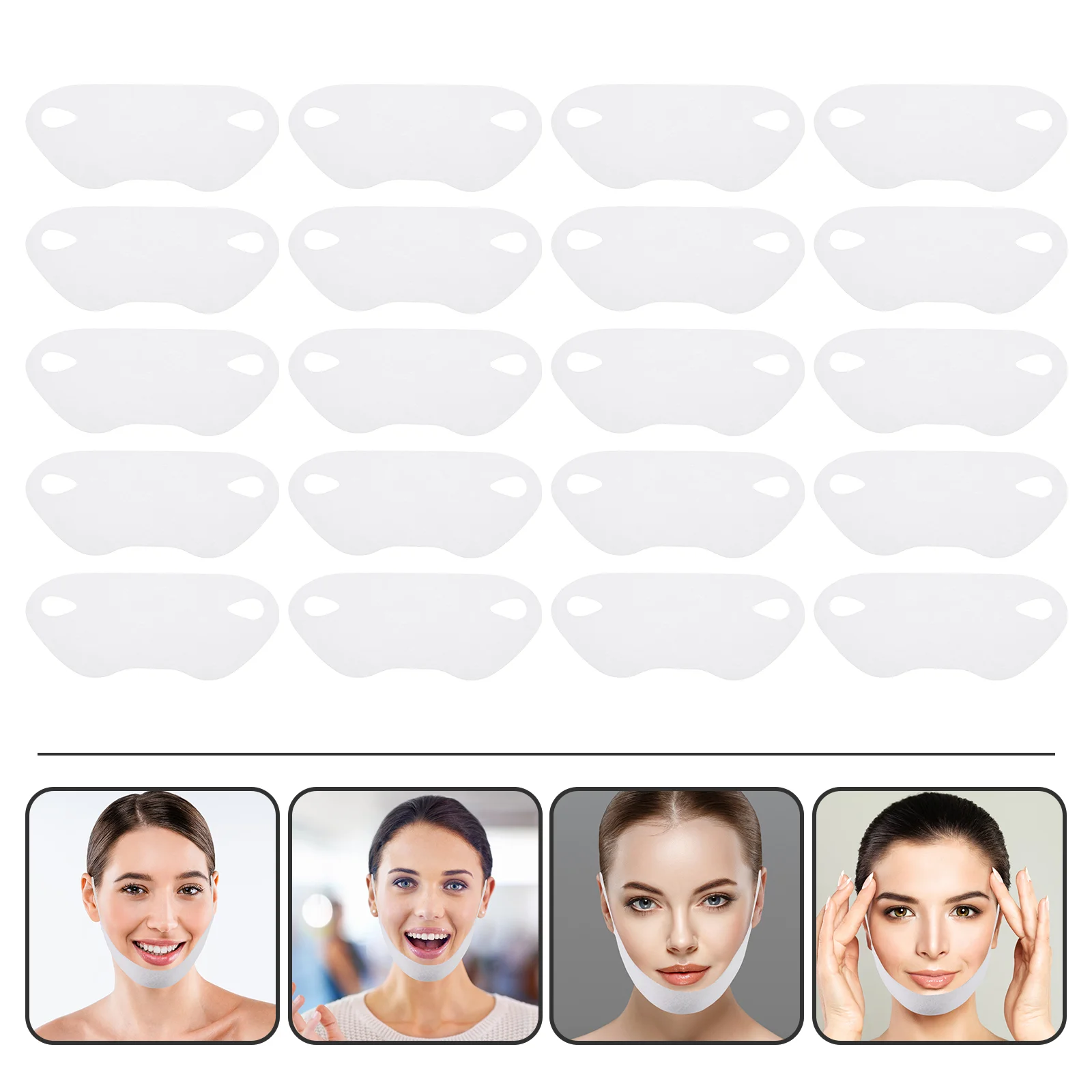 

20pcs Face Lift Beauty Face Correction Thin Face Patch Neck Tighten Stretchable Mask
