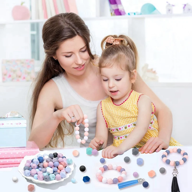 121 шт. силиконовые бусины для изготовления брелоков разноцветные россыпью