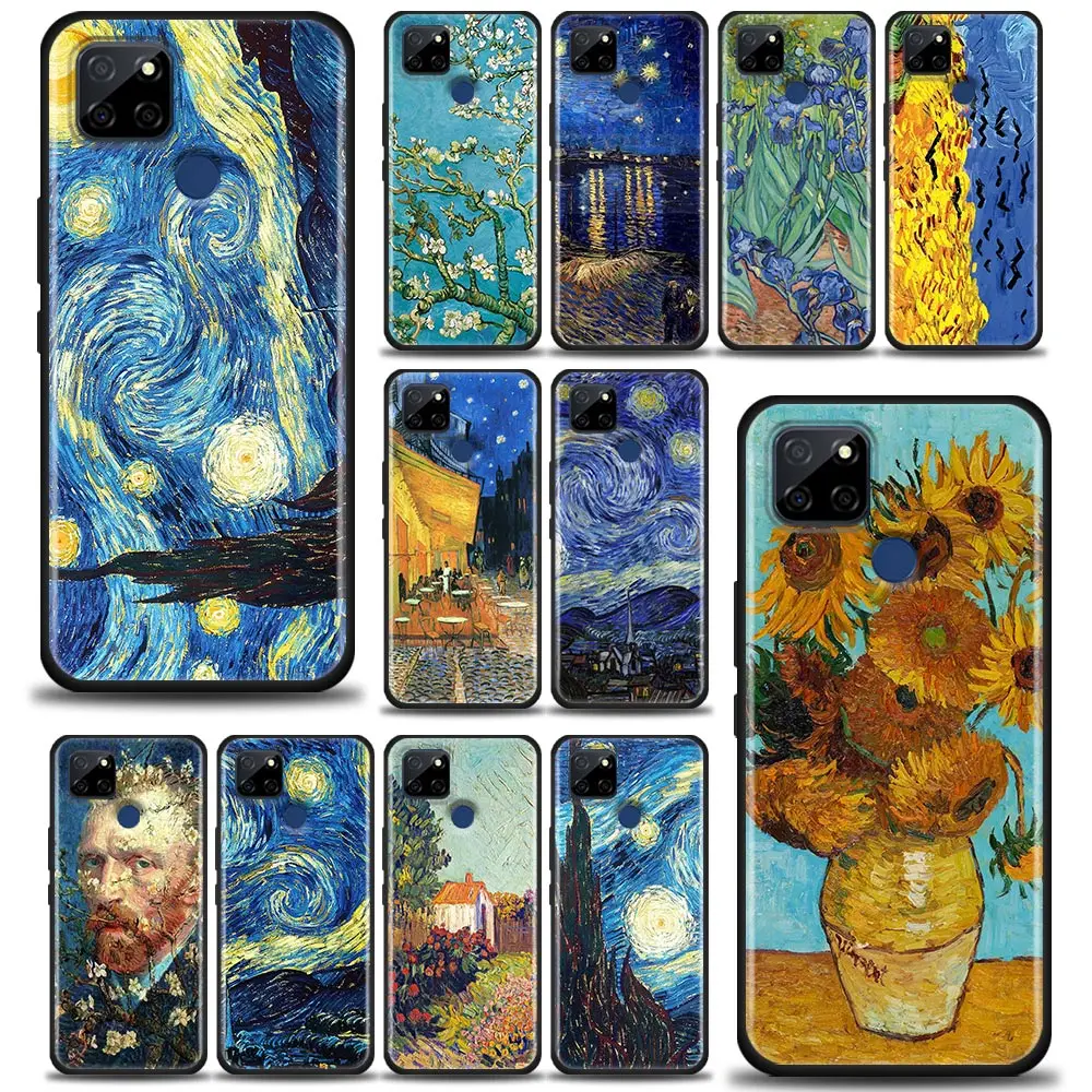 

Van Gogh Painting Funda For Oppo A52 A53 A72 A94 Reno 5 5G 3 4 6 Case For Realme C21Y C25 C12 C11 Cases Cover Starry Sunflower