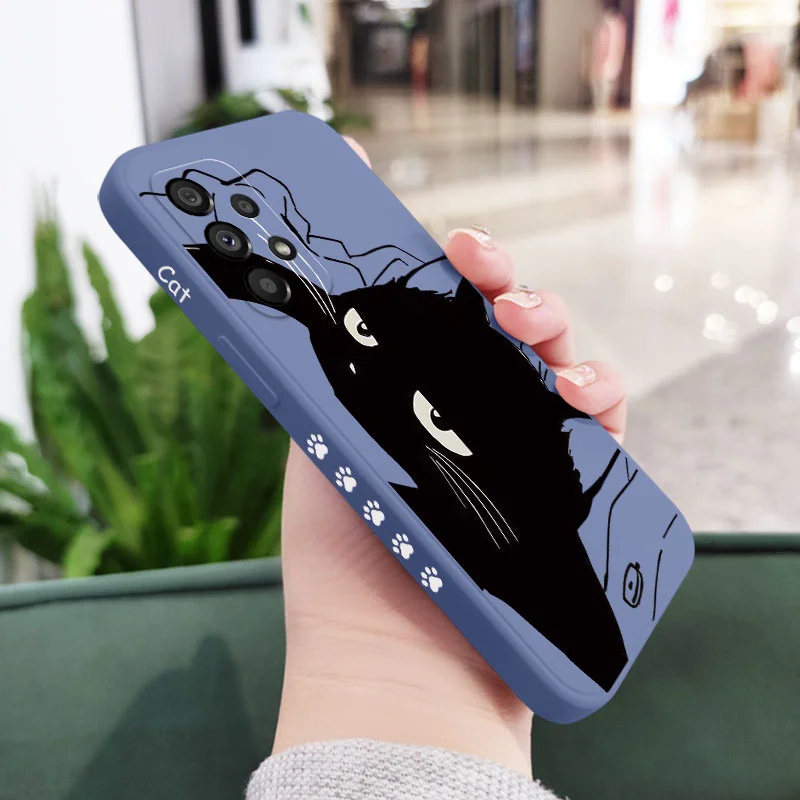 Aggrieved Cat Phone Case For Samsung A54 A34 A24 A14 A73 A53 A33 A23 A13 A03S A04 A04S A72 A52 A52S A32 A22 A12 A71 A51 4G 5G