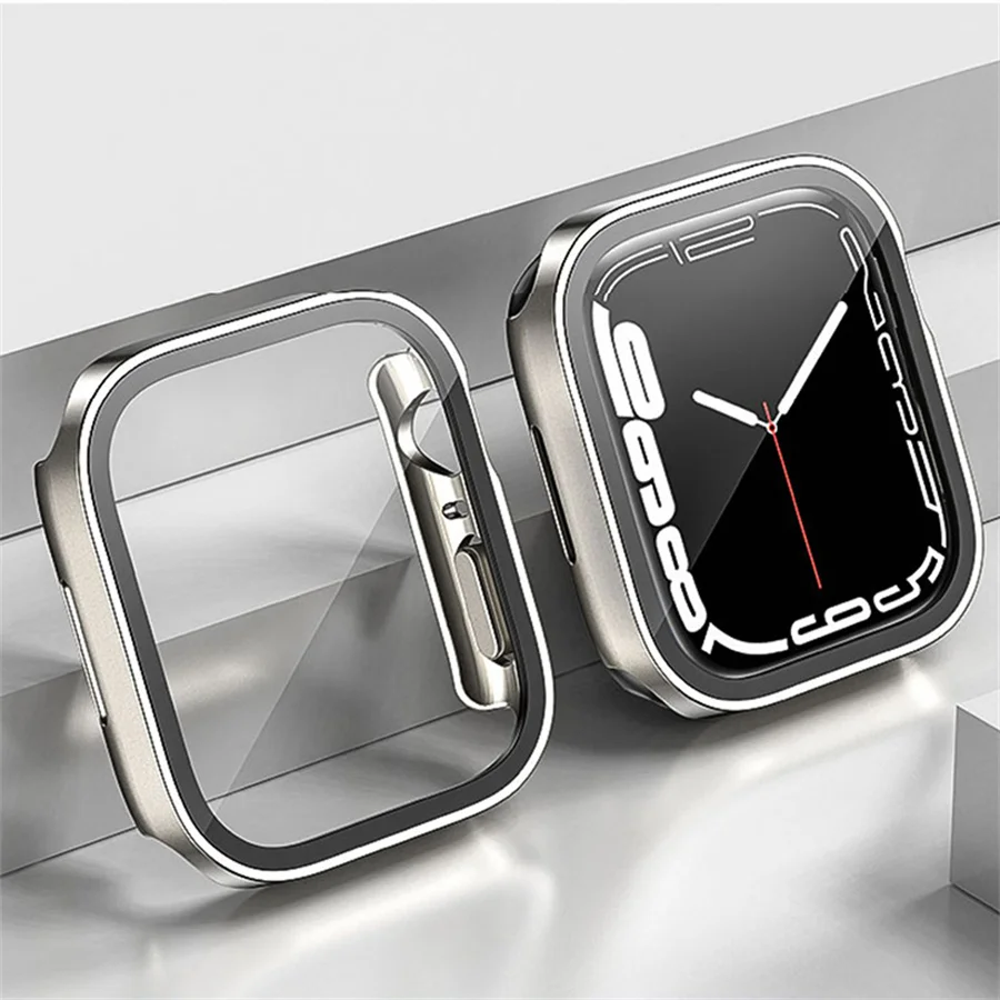 Фото Защитное стекло с прямыми краями для Apple Watch, стекло для моделей 7, 6, 5, 4, SE, 3, 2, 1, 44 мм, 40 мм, 41 мм, 45 мм, аксессуары для iWatch 8 №3