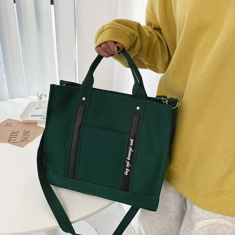 

Harajuku Canvas Women Handbags Simple Shoulder Bags Vintage Crossbody Bag Casual Large Capacity Tote Bag Big Shopper Purses 2022