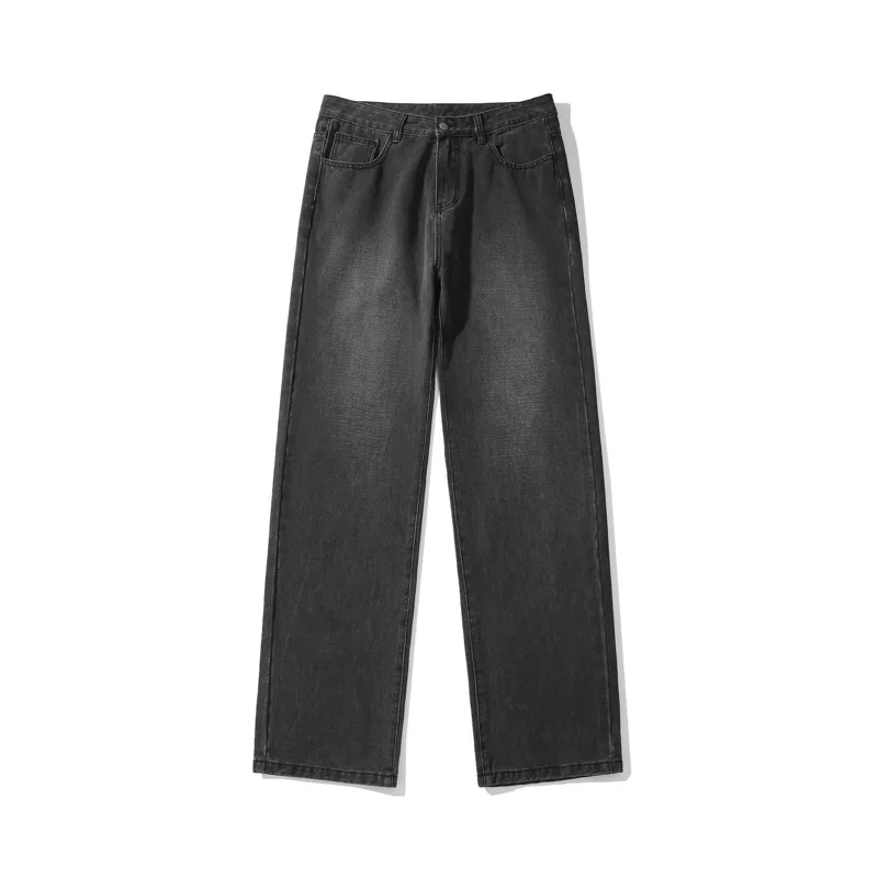 Blue Black Baggy Jeans Men Fashion Retro Casual Straight Jeans Men Japanese Streetwear Hip-hop Loose Denim Pants Mens Trousers