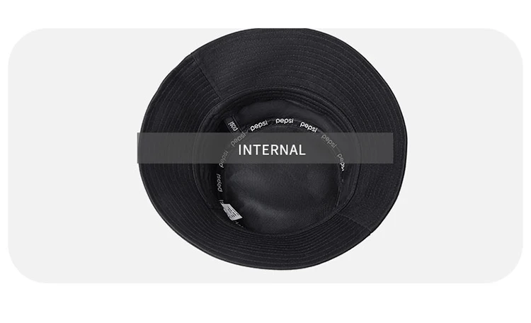 Фото Черная кепка Pepsi с классической вышивкой логотипа. Простая и большая черная шляпа с классической вышивкой Pepsi. №2