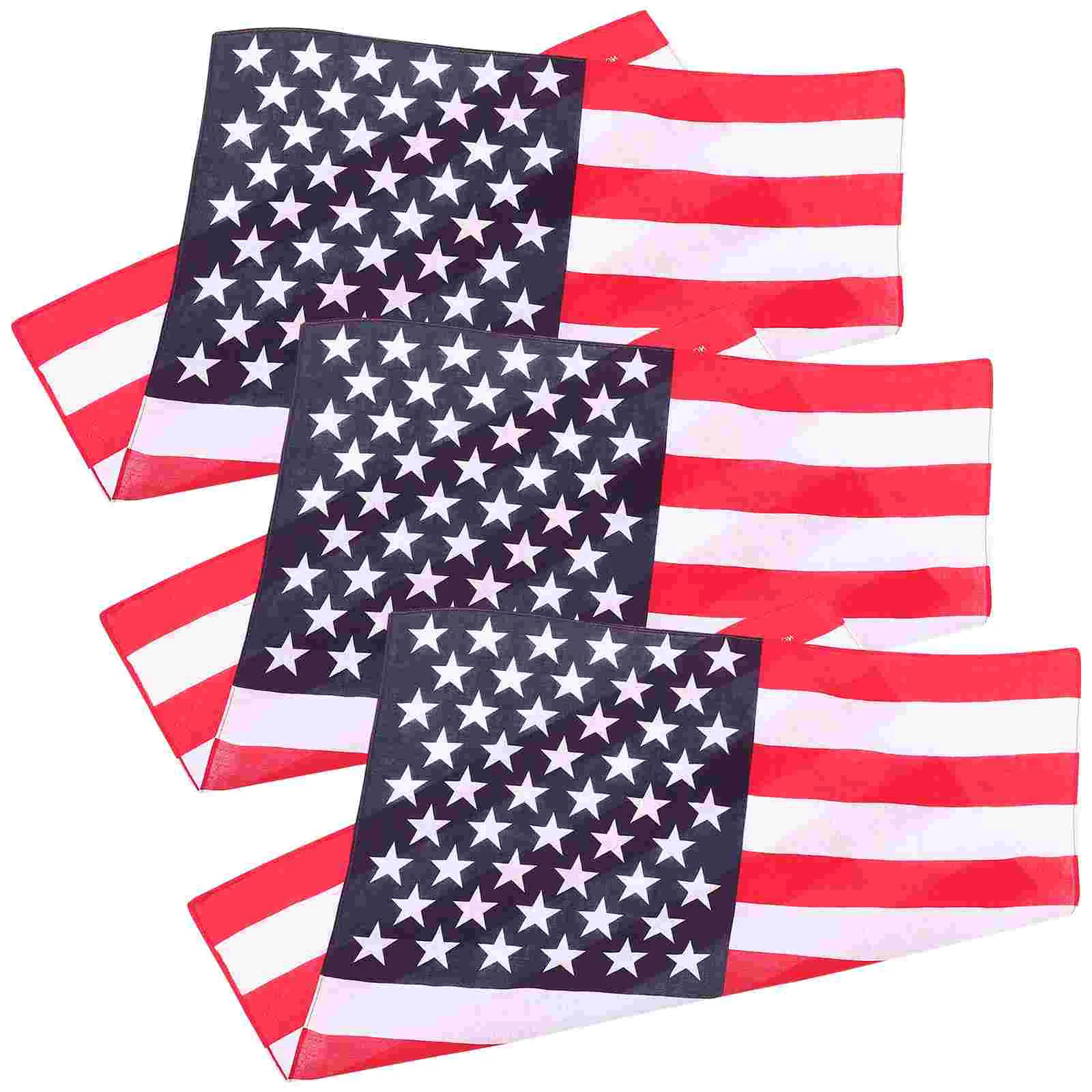 

3pcs American Flag Bandana Headband USA Flag Headwear Unisex Bandanas Patriotic Accessories
