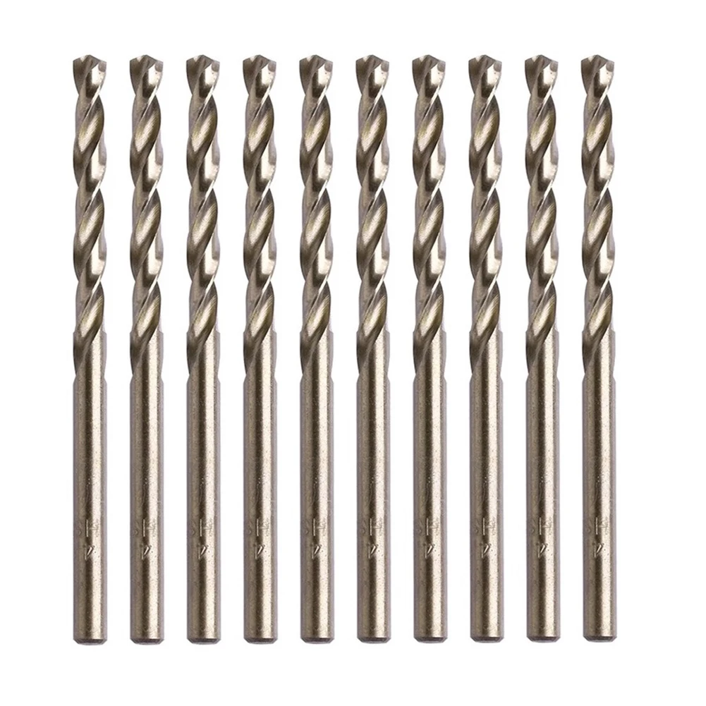 

10pcs 1-5mm Cobalt HSS Drill Bit M35 For Stainless Steel Drilling Metalworking Cobalt Twist Drill Round Shank Fully Ground