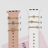 decoration for apple watch band diamond jewelry charms for iwatchgalaxy watch 4classic3 bracelet silicone strap accessories