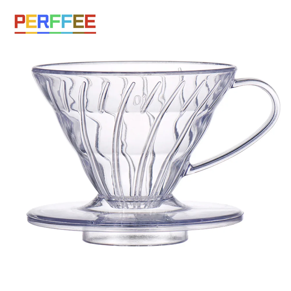 Coffee Dripper V60 Resin Drip Coffee Funnel Filter Cup V01 V02 Plastic Coffee Filter for Pour Over Barista Coffee Brewing