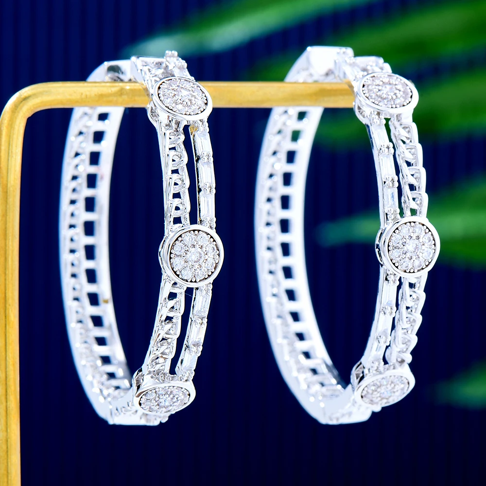 

GODKI Luxury Classic Zircon Statement Big Hoop Earrings For Women Wedding DUBAI Bridal Round Circle Hoop Earring 2022