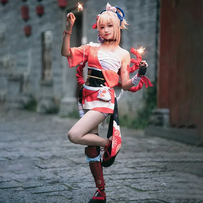 Костюм для косплея Yoimiya из аниме геншин фейерверк от продавца Xiao Gong костюмы