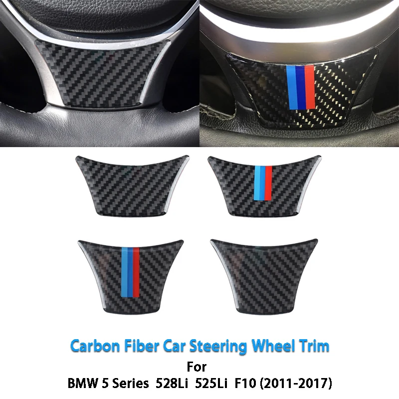 

Декоративная наклейка на руль из углеродного волокна, отделка, Стайлинг автомобиля для BMW 5 серии 528i 525i F10 2011-2017, автомобильные аксессуары