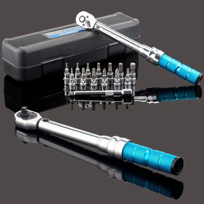 

1/4inch 1-25NM Click Adjustable Torque Wrench Bicycle Repair Tools Kit Set