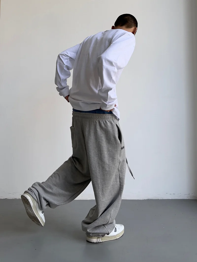 Брюки прямые в стиле хип-хоп джинсовые брюки с соединением на пуговицах