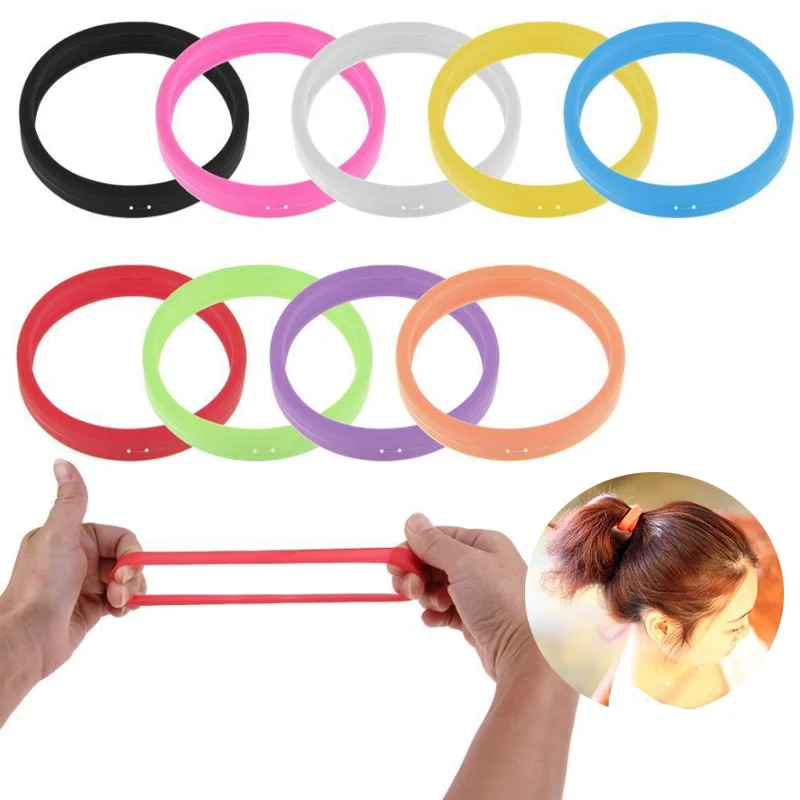 

New Solid Color Silicone Bracelet Hair Ring Headwear Accessories