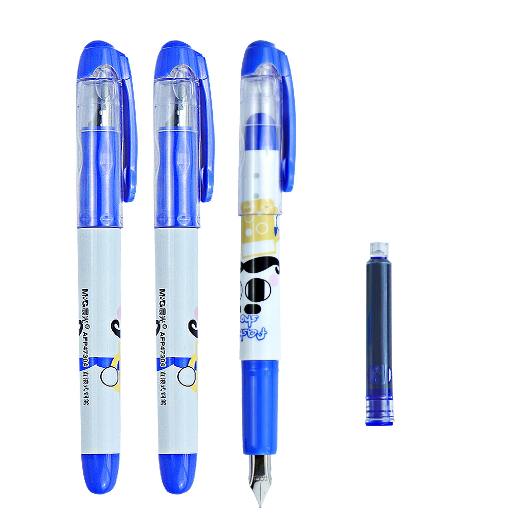 

Kawaii Fashion Blue\White Colors Straight Liquid Fountain Pen Office Accessories Students School Stationery Supplies Ink Pen