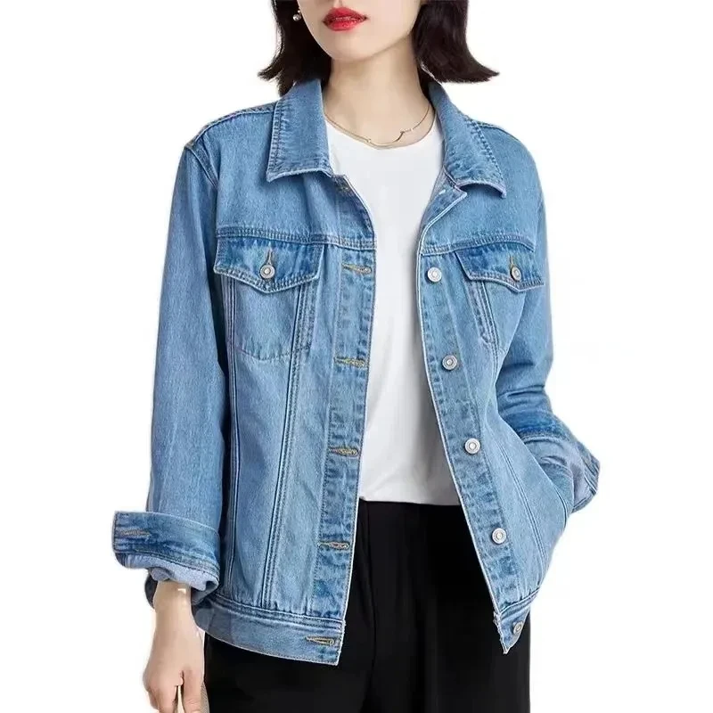 

Женская джинсовая куртка, Короткая Повседневная Свободная куртка из денима, верхняя одежда для мальчиков, весна-осень 2023