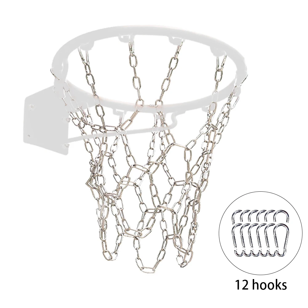 

Standard Fit Stainless Steel Thickened Accessories Chain Link Replacement Indoor Outdoor Playground Basketball Net Practical