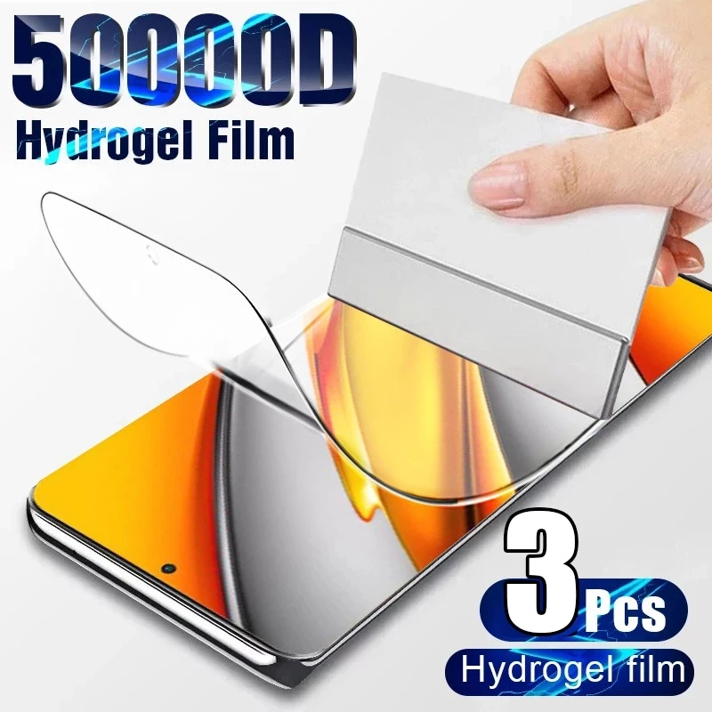 

3PCS Full Cover Hydrogel Film For Xiaomi Poco X3 X4 NFC X2 F2 F3 F4 GT Screen Protector POCO M2 M3 M4 M5 Pro M5S Protective Film