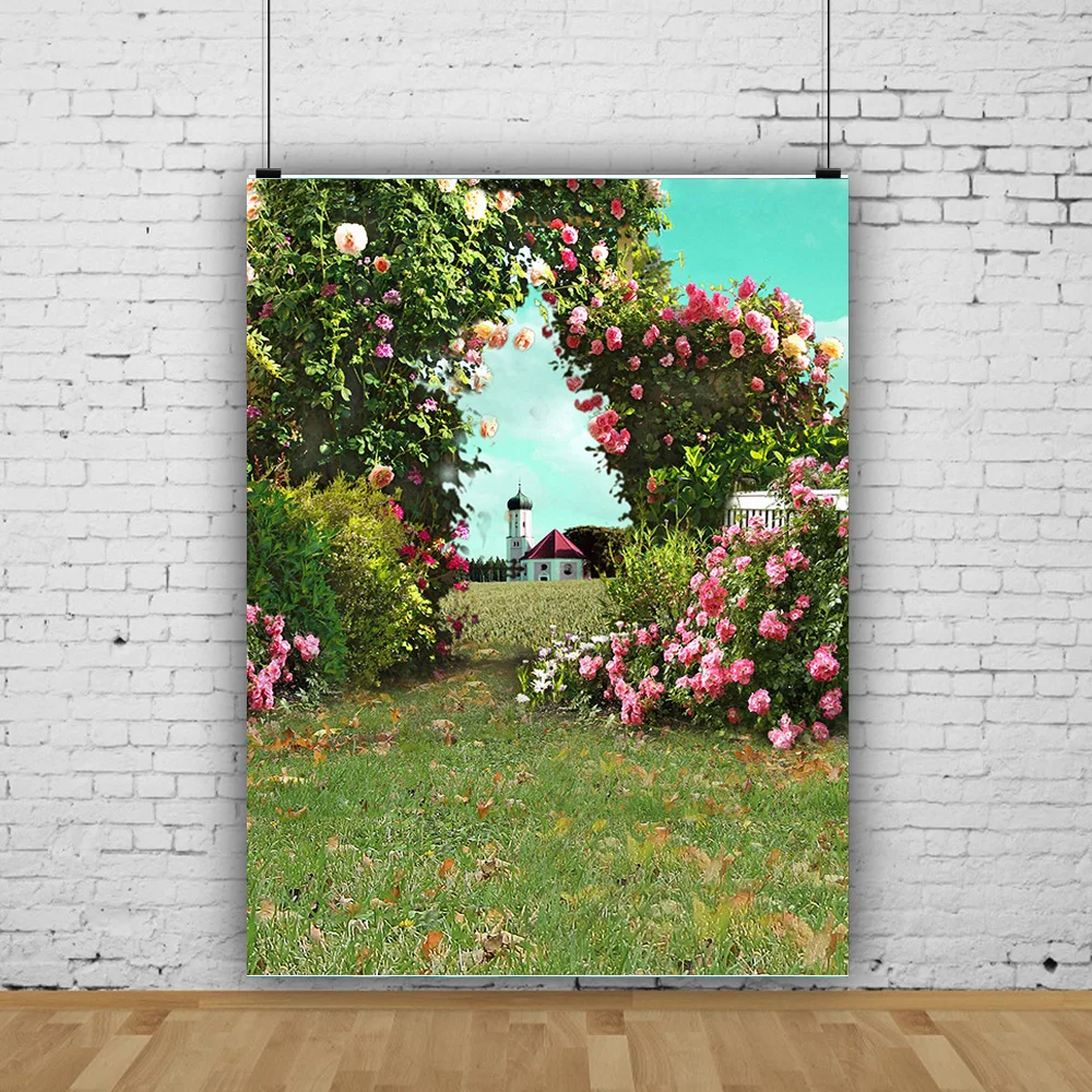 

Nature Scenery Spring Landscape Backdrop Flower Wall Wedding Ceremony Balloon Portrait Background Photography Prop YL-01