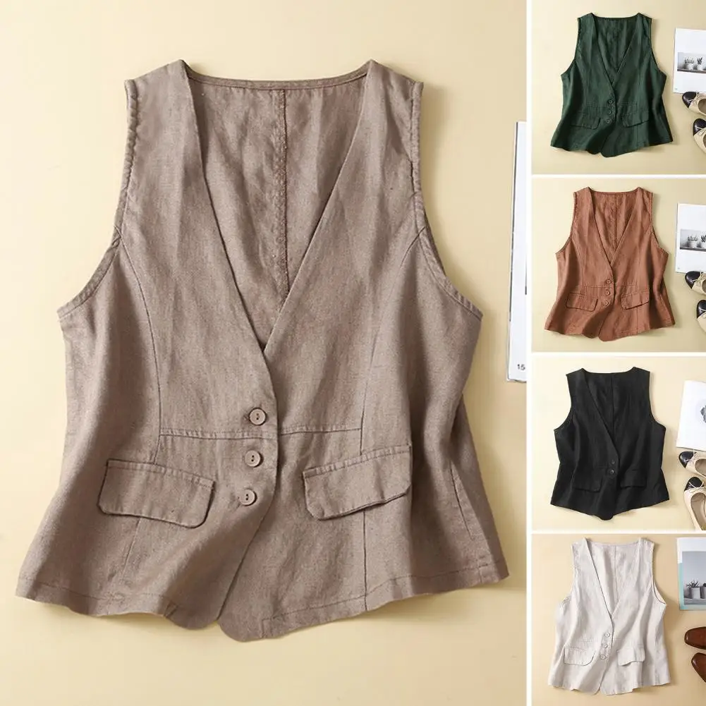 Винтажный однотонный жилет ummer однобортный Кардиган без рукавов тонкая