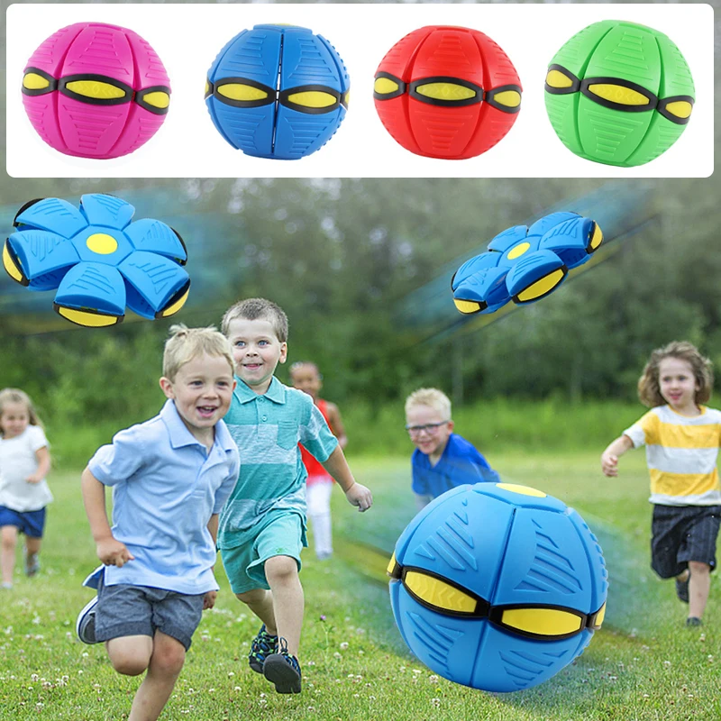 Magic Ball Toy UFO Flat Throw Disc Ball Portable Flying Saucer Toys Decompression Ball Creative Beach Game Children Sport Gift