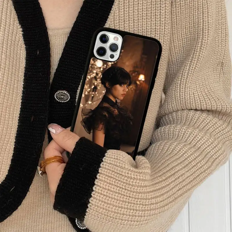 Wednesday Luxury Protection Phone Case Silicone PC+TPU Case for iPhone 11 12 13 Pro Max 8 7 6 Plus X SE XR Hard Fundas