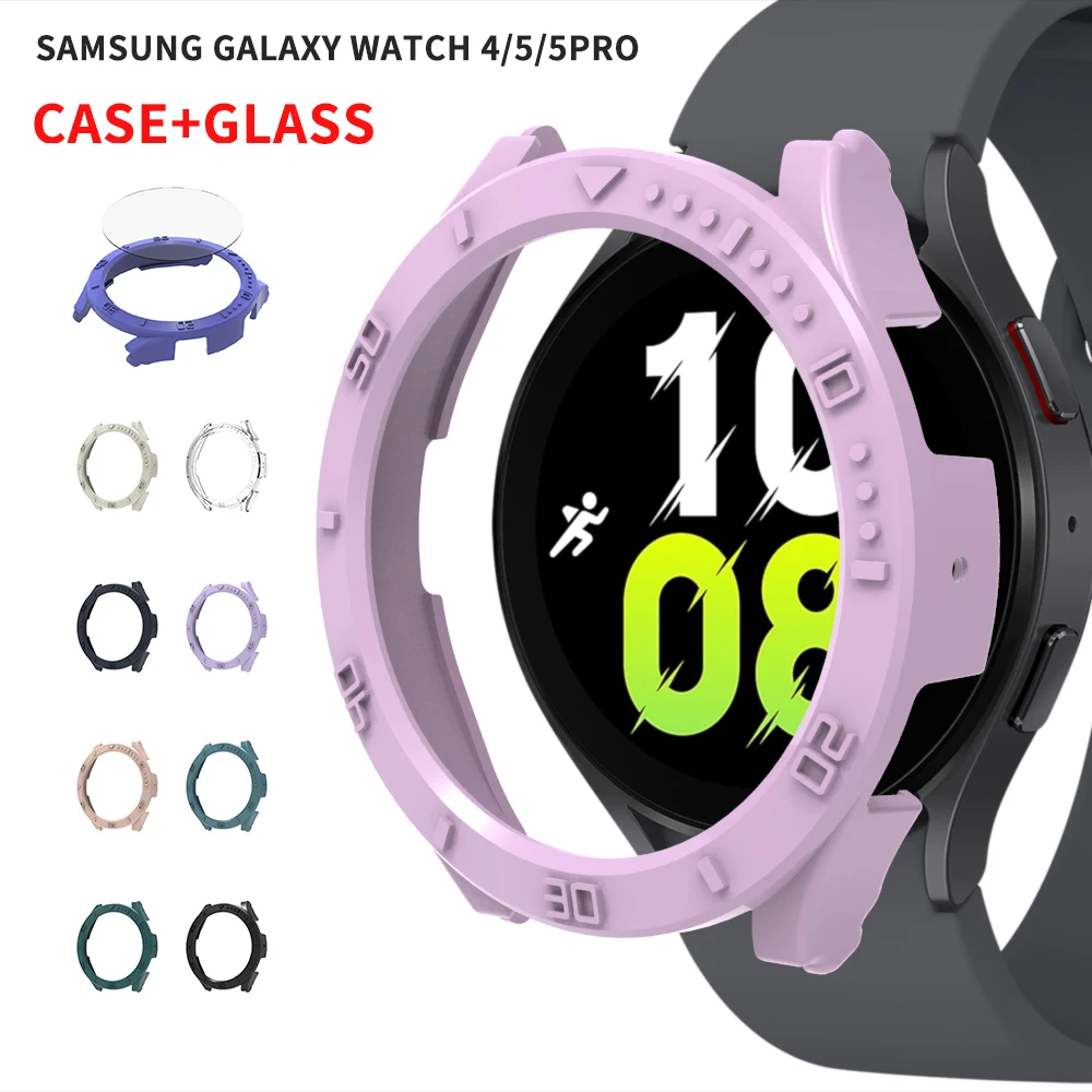 

Suitable for Samsung watch half wrapped protective case Watch5 Galaxy4 4/5 40/44mm bright scale protective case