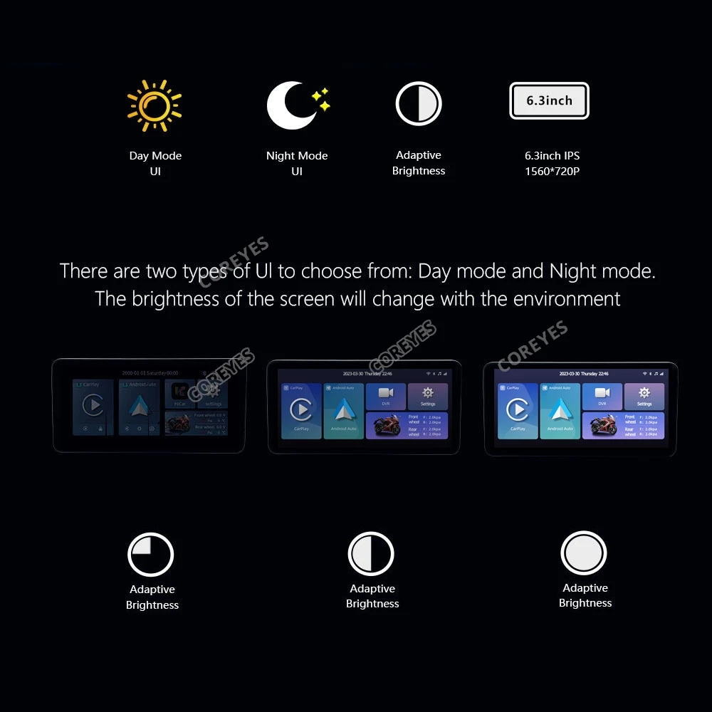 Мотоциклетный экран COREYES L300 Carplay водонепроницаемая навигация портативный
