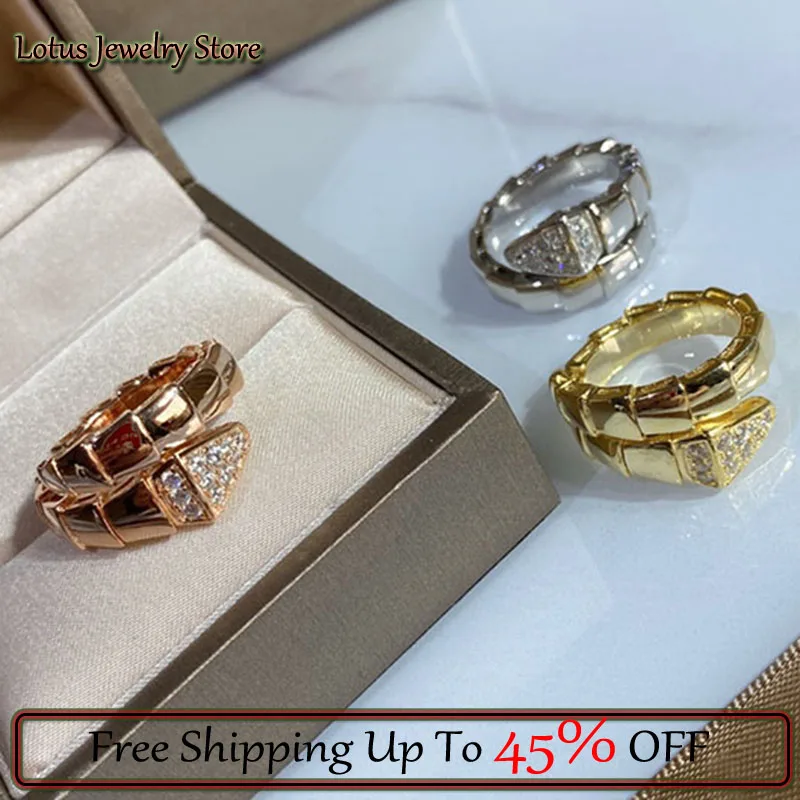 

Sterling Silver Color Classic Snake-shape Women's Ring Fashion Snake Bone Wedding Design Ring High Quality Luxury Jewelry Gift