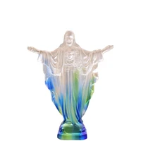colored glaze jesus decoration living room christian cross sculpture commemorative gift bible icon ornament