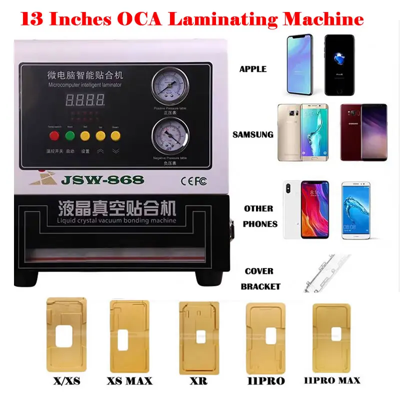 

13 inches oca laminating machine microcomputer intelligent laminator for mobile phone lcd screen repairing 220v