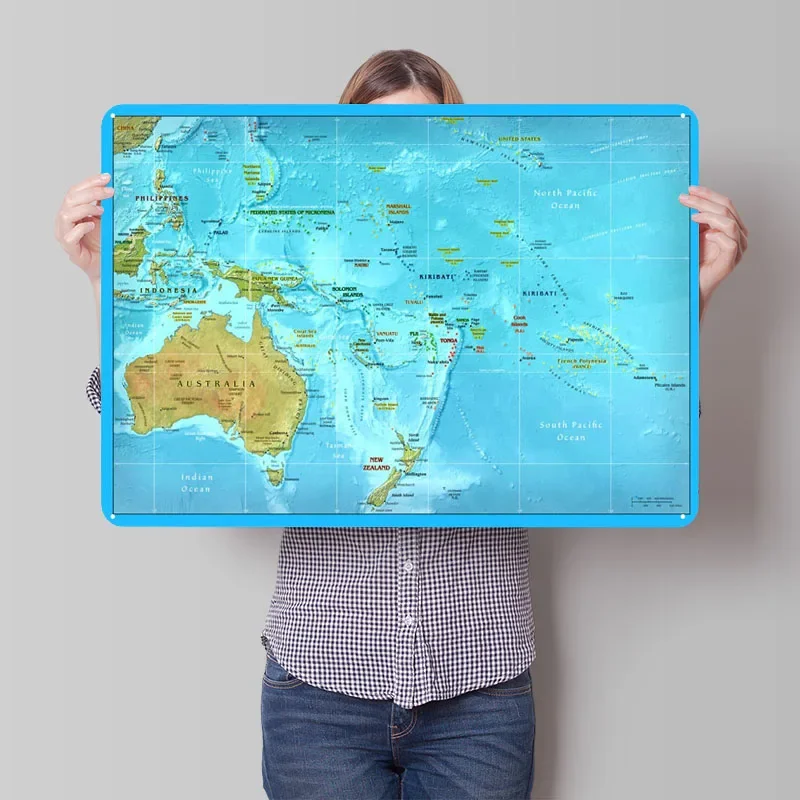 Карта Океании металлический постер клубный Американский Ретро знак Жестяная