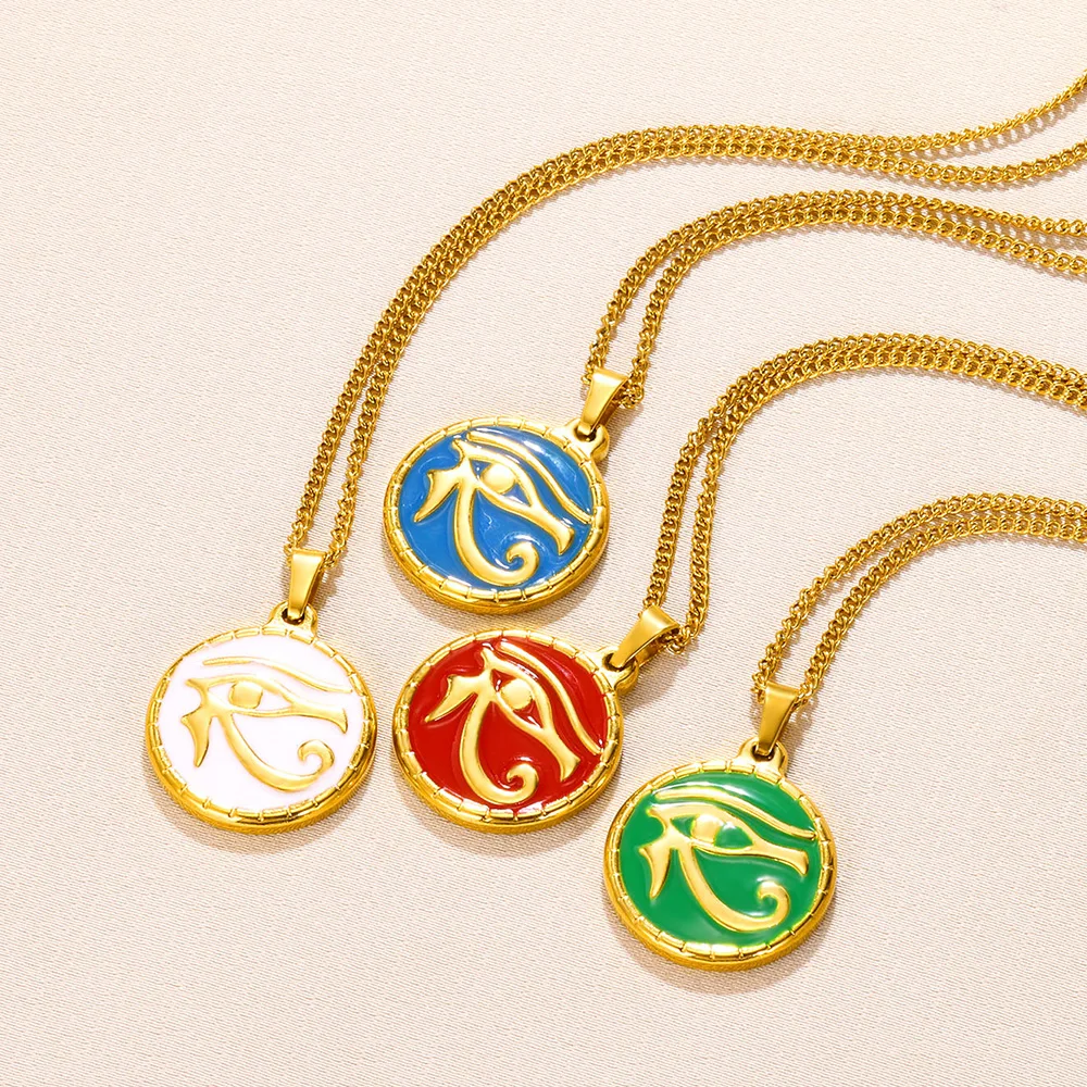 Женское Классическое Круглое Ожерелье С Подвеской Из Нержавеющей Стали В