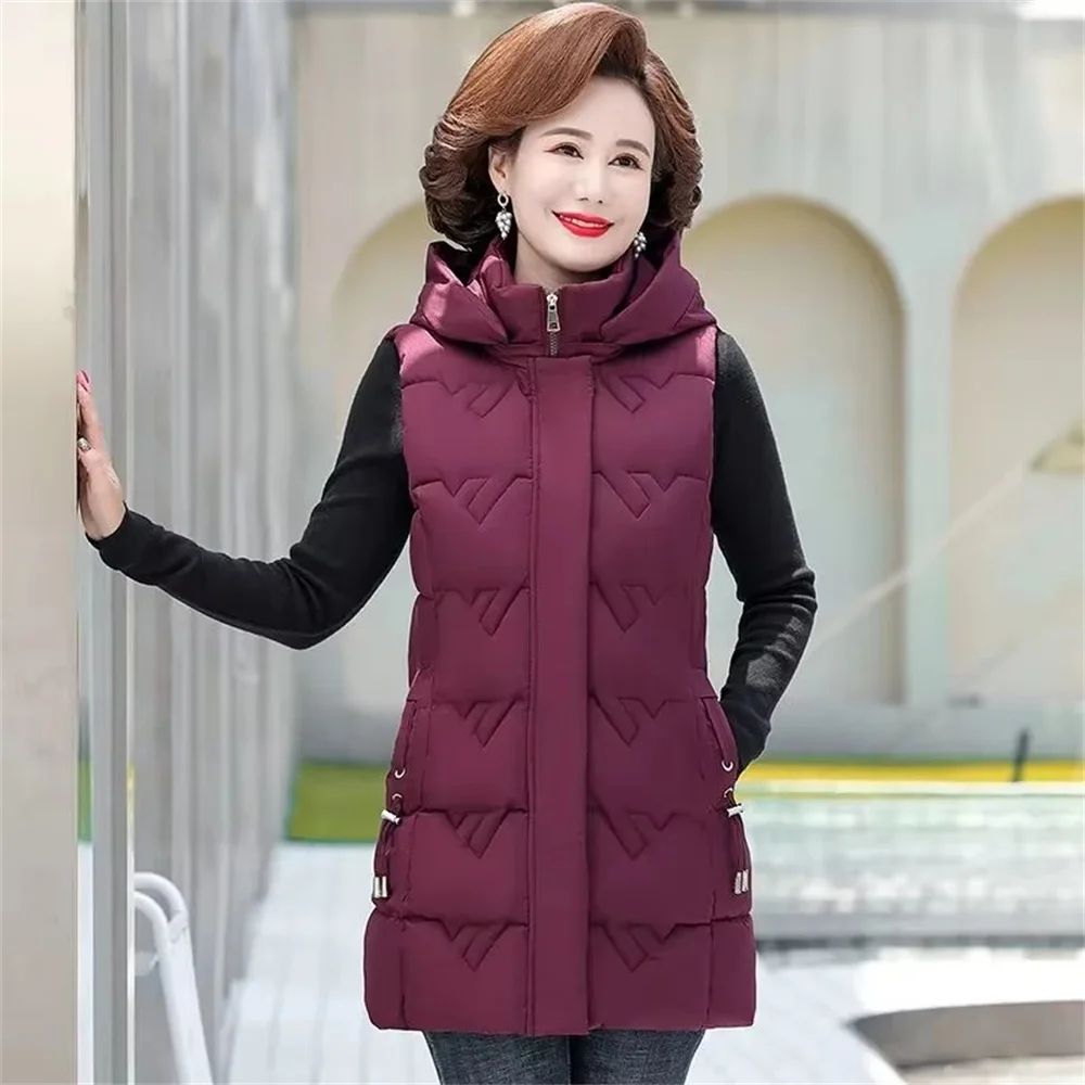 Осень-зима супер большой средний и пожилый пуховый хлопковый жилет женская