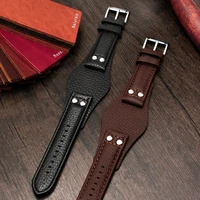 genuine leather watchband for f ossil ch2592 ch2564 ch2565 ch2891ch3051 wristband 22mm mens tray strap with rivet style