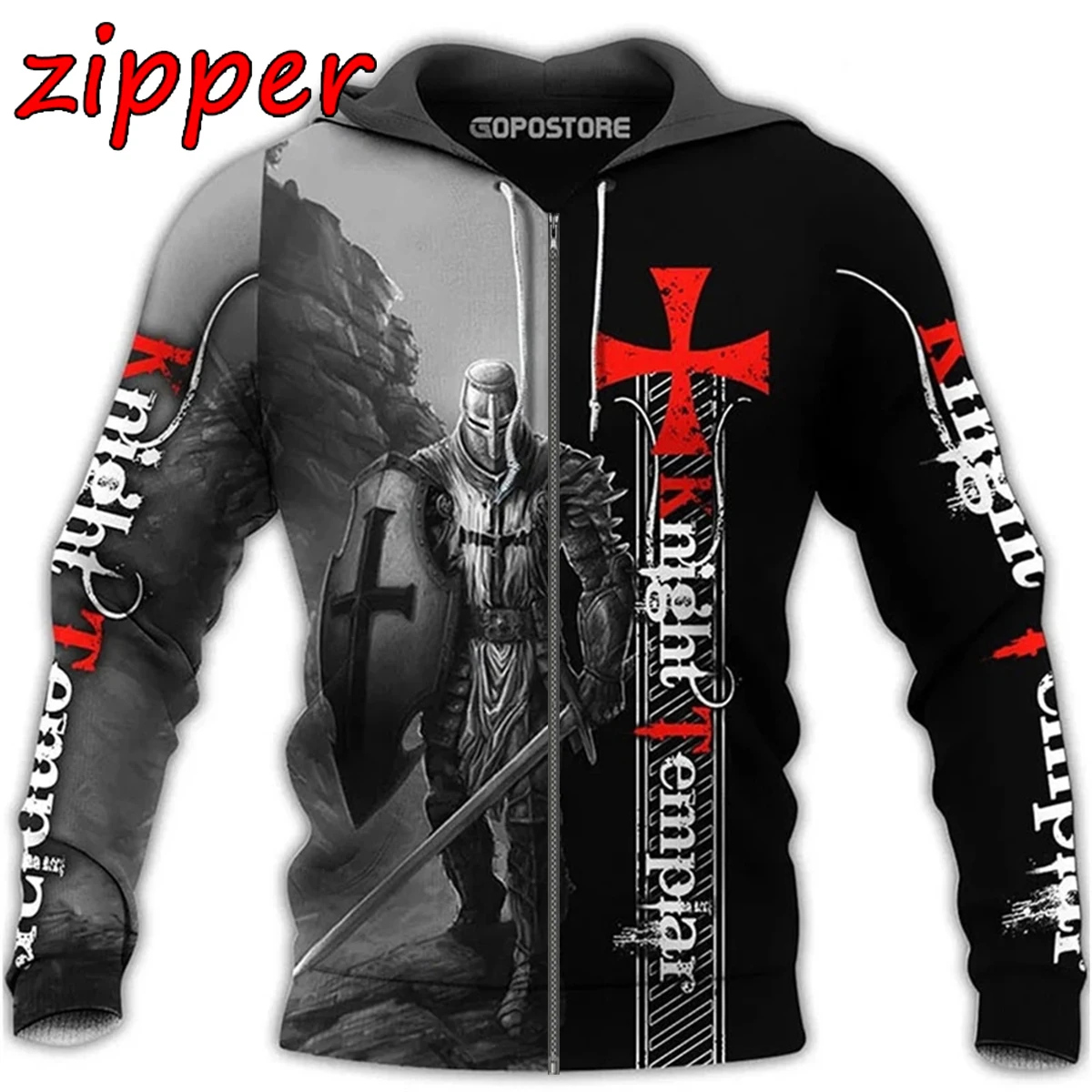 

2023 Latest Templar Knight Armor Jesus Guard Pullover Street Apparel New Fashion 3DPrint Men's and Women's Funny Zipper/Hoodie