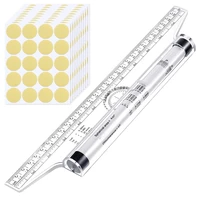 1pc plastic measuring rolling ruler with 200 pcs drafting tape drawing roller ruler parallel rolling ruler for measuring