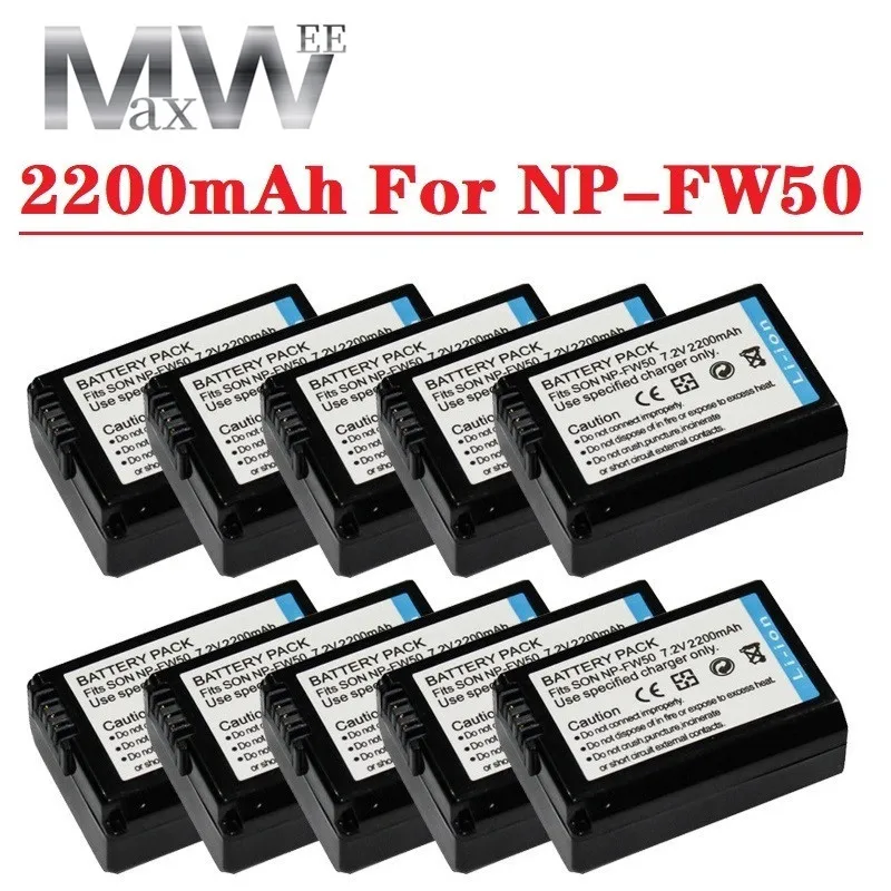 

Аккумулятор 10x2200 мАч NP-FW50 NP FW50 + двойное зарядное устройство USB со светодиодной подсветкой для Sony A6000 A6400 A6300 A6500 A7 A7II A7RII A7SII A7S A7S2 A7R A55