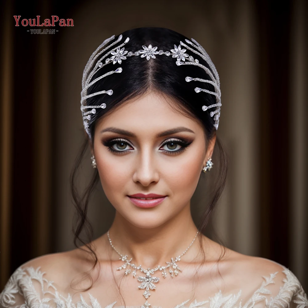 Женская тиара и корона для волос YouLaPan свадебные аксессуары с цветочным