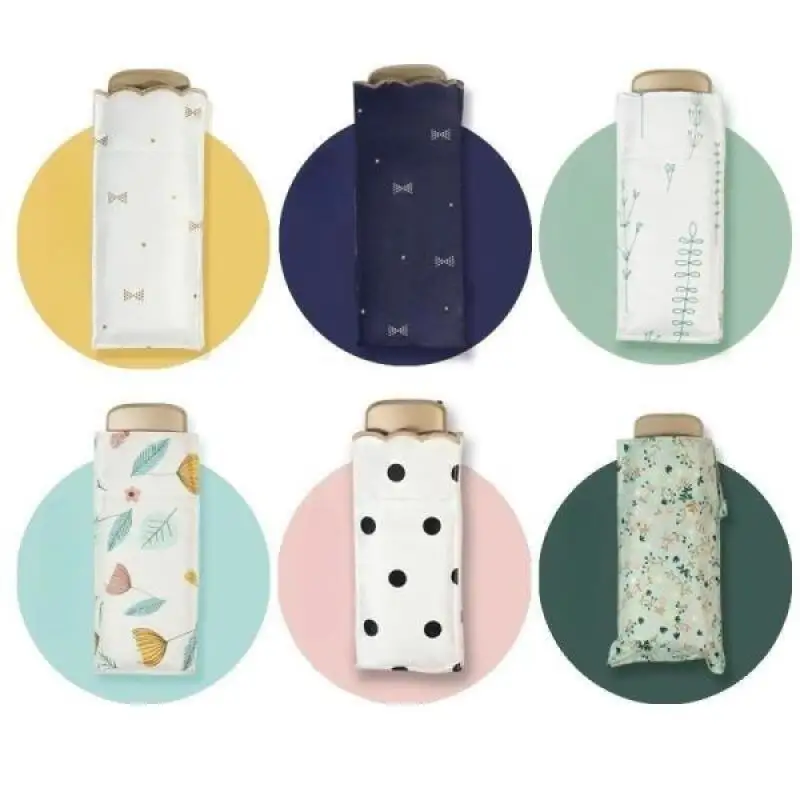 Женский студенческий мини-зонт Складывающийся в 5 раз с карманом солнечный