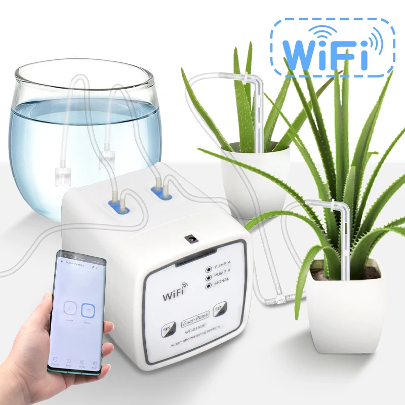 

New WIFI Smart Garden Irrigation Controller Smart Irrigation Valve double pump Watering System Garden Irrigation Watering Timer