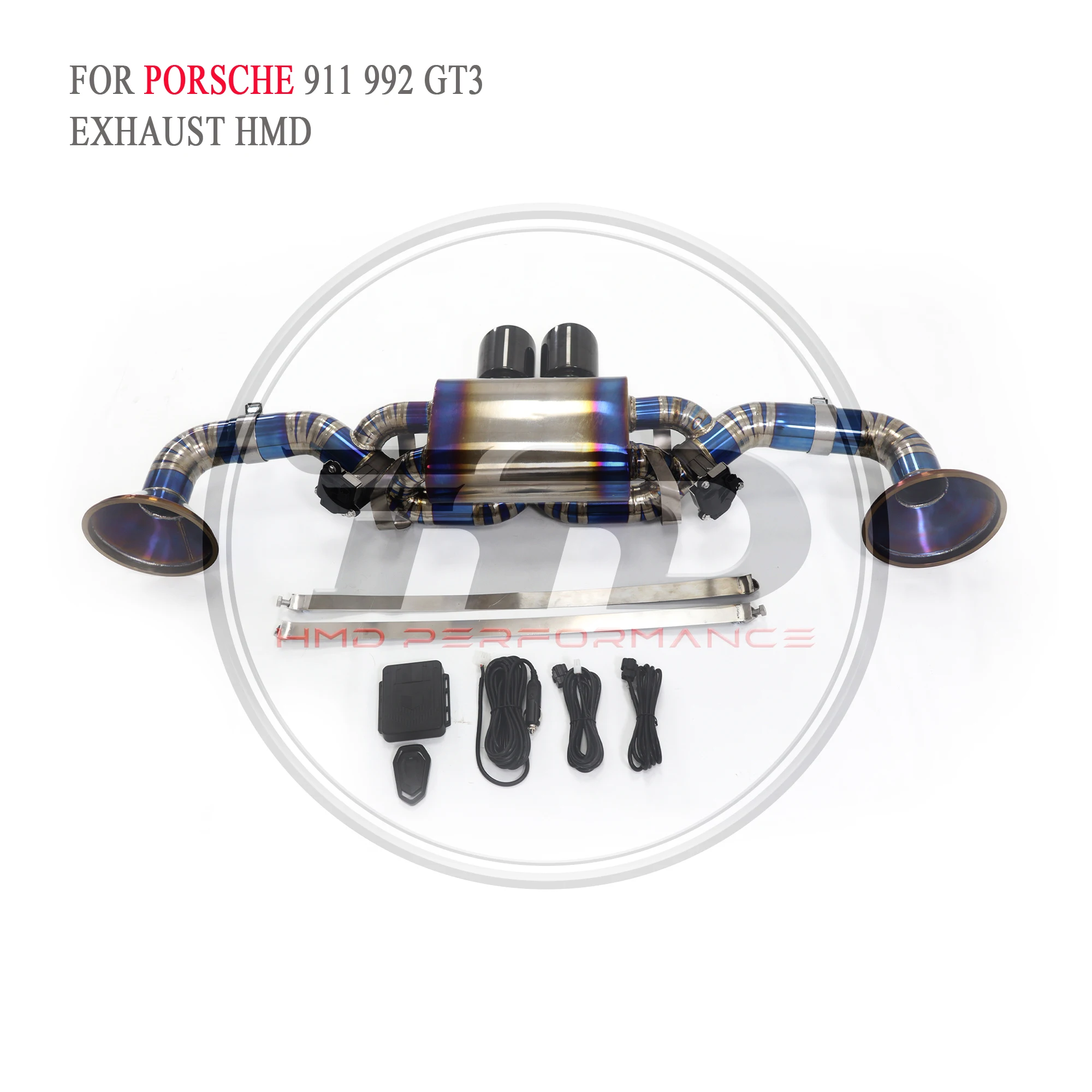 Титановая выхлопная система HMD Performance Catback для глушителя GT3 Porsche 911 992 с клапаном