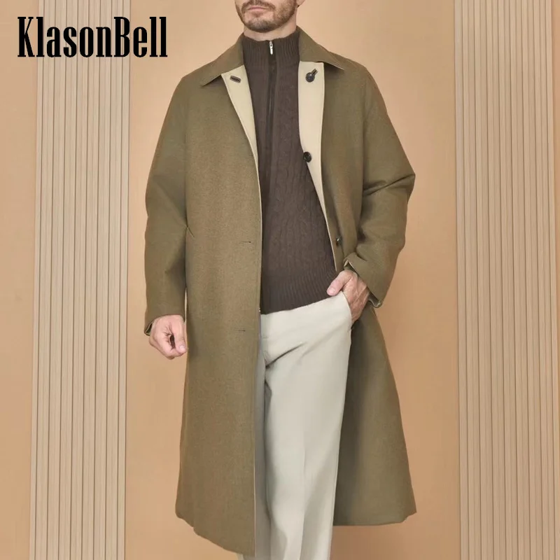10.26 KlasonBell Мужская одежда Модная повседневная двусторонняя Длинный плащ с