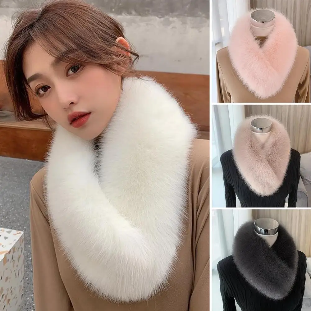 

Classic Women Scarf Skin-Touching Winter Scarf Thickened Women Faux Fur Scarf Neck Warmer Cold Resistant