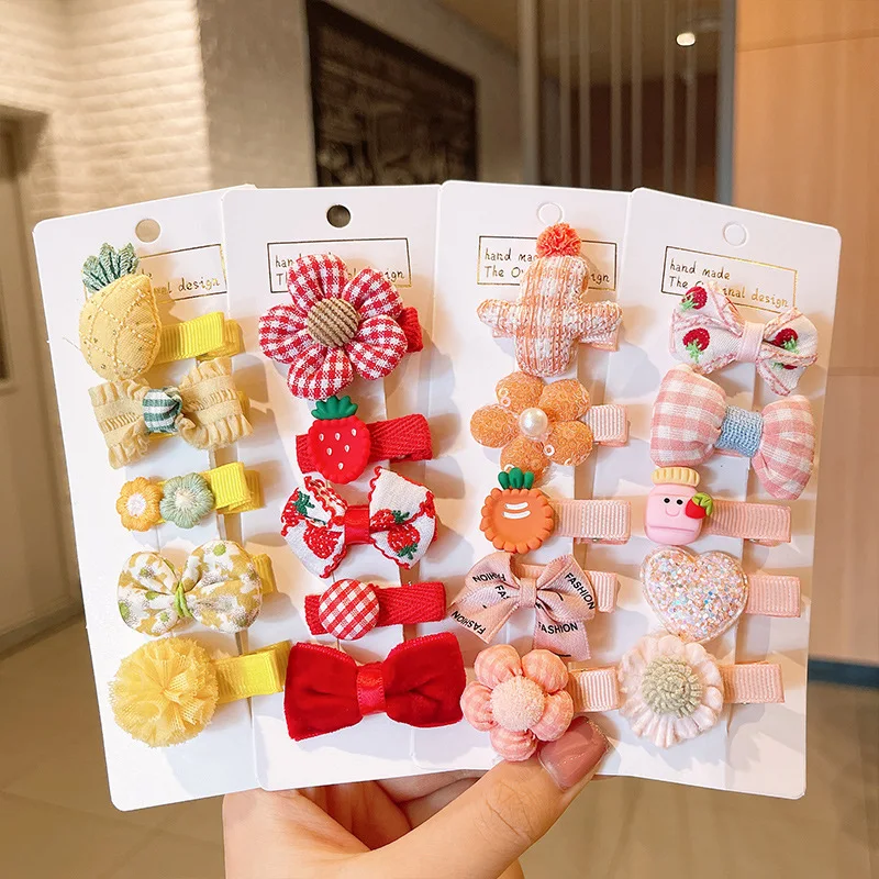 

Kawaii Bowknot Girl Hair BB Clips Children Hair Hairclips Kids Cute Floral Flowers Hairpins Barrettes Toddler Baby Hair Pins