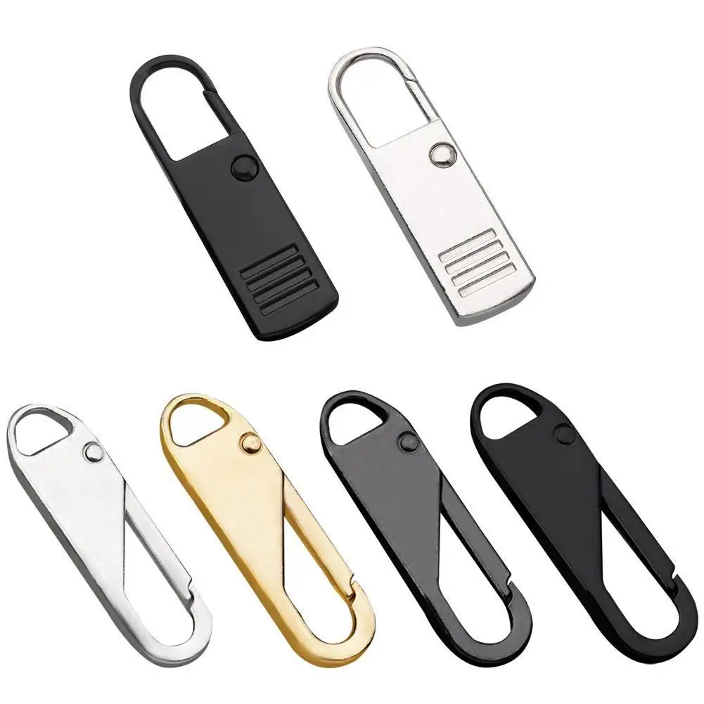 

6 шт. универсальная застежка-молния язычок сменная металлическая ручка удлинитель молнии ручка Фиксатор молнии слайдеры для рюкзака жакет ...