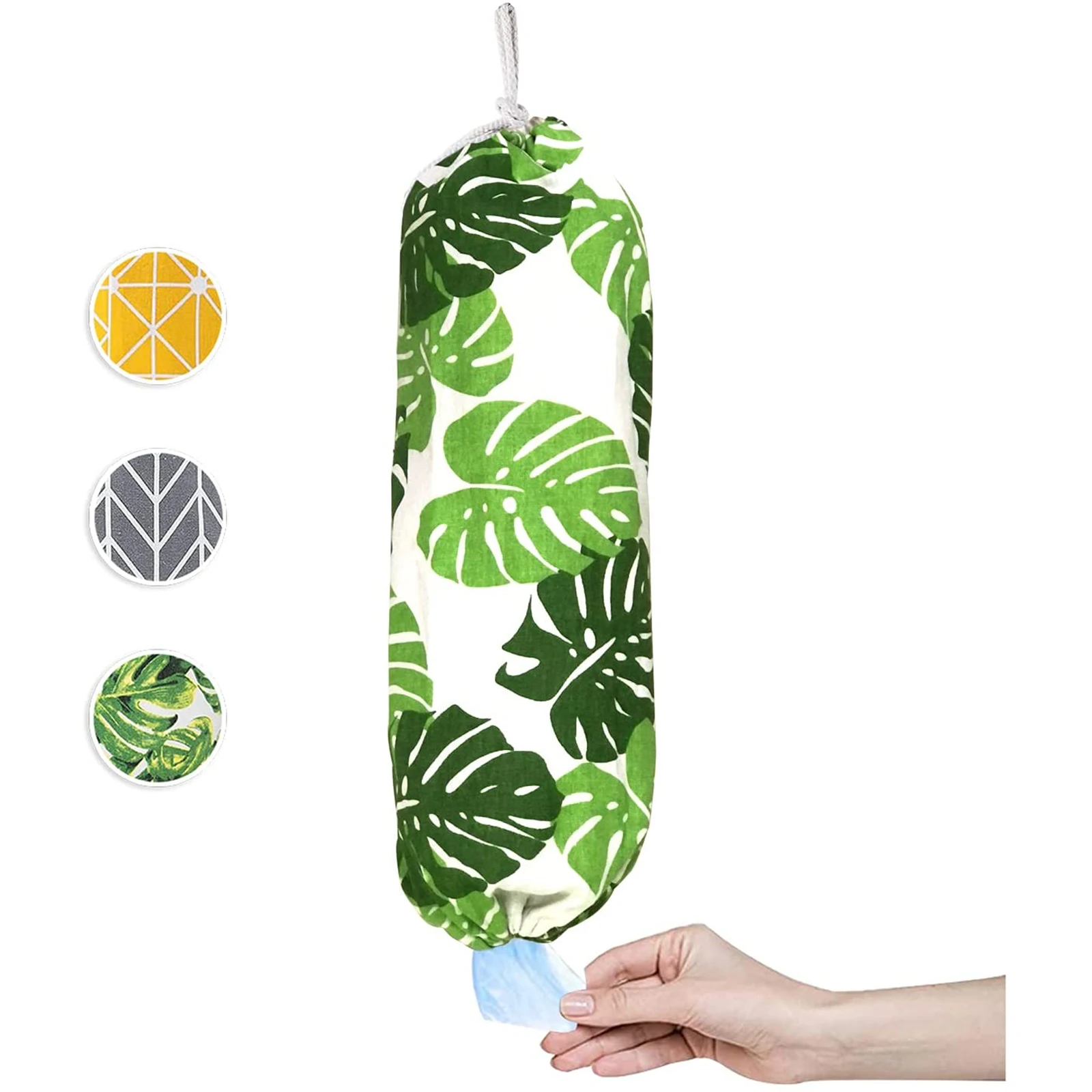 

Wall Mount Plastic Bag Organizer, Geometric Printing Shopping Bags Carrier Large Grocery Bag Storage Dispenser