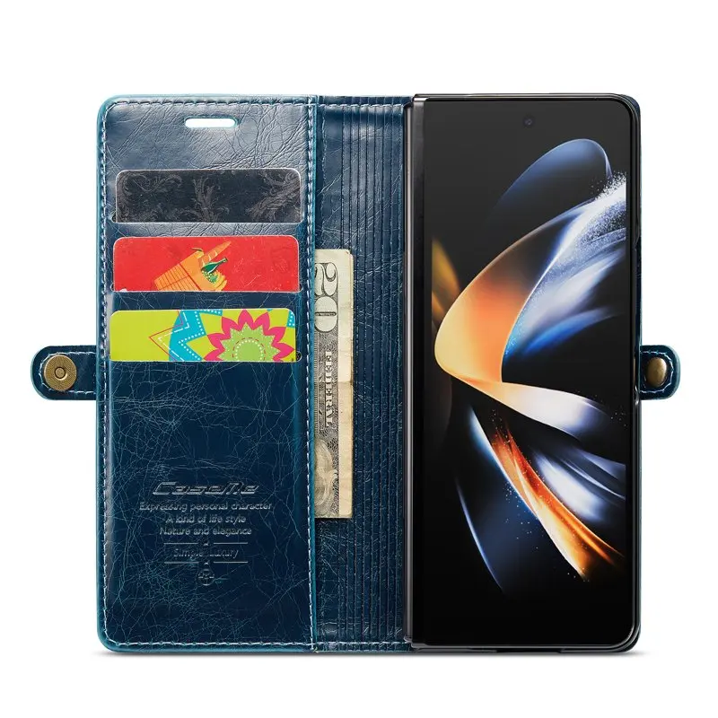 Phone , Case PU  Flip Phone Case with [Card Slot] [Stand Function], Foldable Phone Case for Samsung Galaxy Z Fold 4 5G Case - Bl