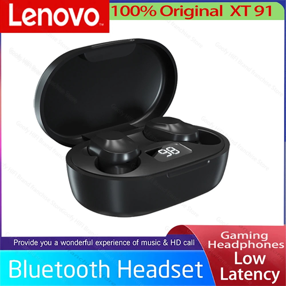 

Original Lenovo Xt91 Hf13 TWS Earbuds Touch Gaming Headset Bluetooth Wireless Headphones HiFi Noise Reduction Earphones With Mic