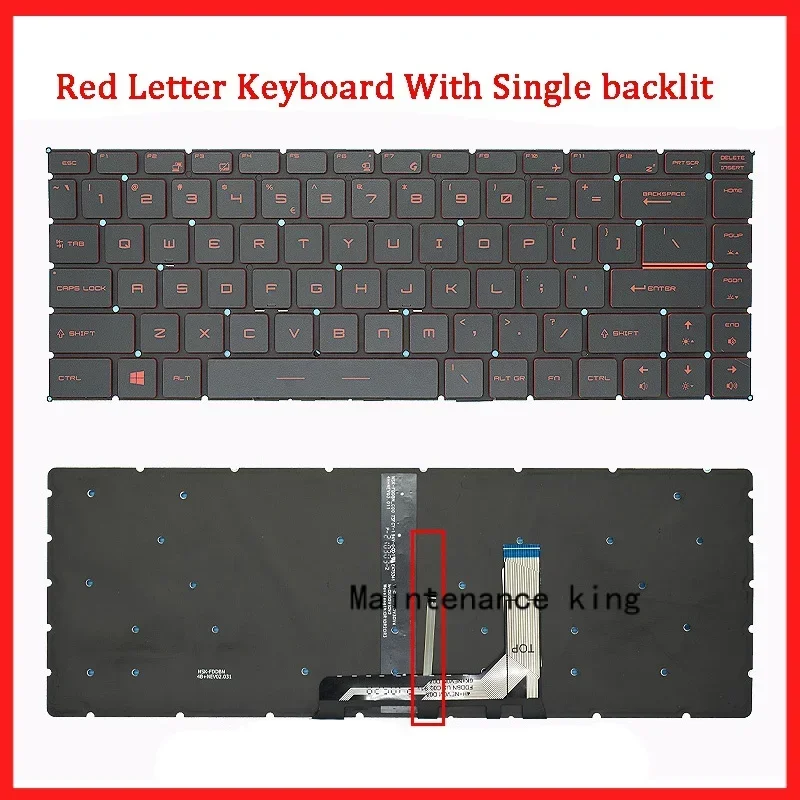 Новая клавиатура для ноутбука MSI GS65 GF63 MS-16R1 PS63 P65 GF65 8RC/D 8RF/E MS-16 W1 MS-16W2 MS-16Q1 MS-16Q2 MS-16Q3